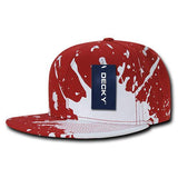 Wholesale Bulk Splat Flat Bill Snapback Hats - Decky 1125 - Red