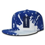 Decky 1125 - Splat Snapback Hat, Paint Splatter Flat Bill Cap - Picture 9 of 9