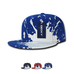 Decky 1125 - Splat Snapback Hat, Paint Splatter Flat Bill Cap - CASE Pricing