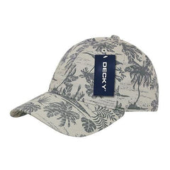 Decky 245 Tropical Polo Cap, Island Print Relaxed Dad Hat - 