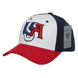 Wholesale Bulk USA America Baseball Hat - A14 - Red/White/Navy