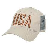 Wholesale Bulk USA America Ripstop Relaxed Hats - S731 - Khaki