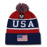 Wholesale Bulk USA American Flag Knit Beanie - R93