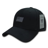 Wholesale Bulk USA American Rubber Flag Baseball Hat - A07 - Black