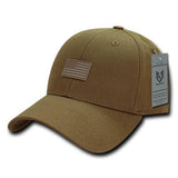 Wholesale Bulk USA American Rubber Flag Baseball Hat - A07 - Coyote