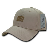 Wholesale Bulk USA American Rubber Flag Baseball Hat - A07 - Khaki