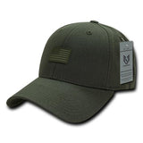 Wholesale Bulk USA American Rubber Flag Baseball Hat - A07 - Olive