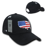 Wholesale Bulk USA Flag Map Hat, The Globe - A04 - Black