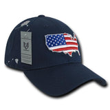 Wholesale Bulk USA Flag Map Hat, The Globe - A04 - Navy