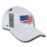 Wholesale Bulk USA Flag Map Hat, The Globe - A04 - White