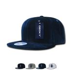 Decky 1097 - Velvet Snapback Hat, 6 Panel Velvet Flat Bill Cap - Picture 1 of 22