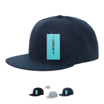 Decky 362 - Solid Color Snapback Hat, 6 Panel Flat Bill Cap - Picture 7 of 7