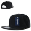 Wholesale Bulk Vinyl Brim Flat Bill Snapback Hats - Decky 1071 - Black/Black