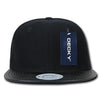 Wholesale Bulk Vinyl Brim Flat Bill Snapback Hats - Decky 1071 - Black/Black