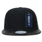 Decky 1071 Vinyl Brim Snapback Hat, 6 Panel Vinyl Snapback Cap - CASE Pricing