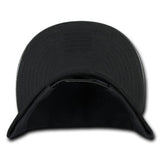 Wholesale Bulk Vinyl Brim Flat Bill Snapback Hats - Decky 1071 - Black/Black