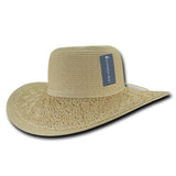 Wholesale Bulk Women's Paper Braid Straw Hat, Style B - L001
