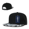 Wholesale Bulk Zebra/Tiger 2-Tone Snapback Flat Bill Hats - Decky 1062 - Black
