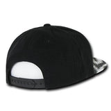 Wholesale Bulk Zebra/Tiger 2-Tone Snapback Flat Bill Hats - Decky 1062 - Black