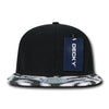 Wholesale Bulk Zebra/Tiger 2-Tone Snapback Flat Bill Hats - Decky 1062 - Black
