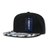 Wholesale Bulk Zebra/Tiger 2-Tone Snapback Flat Bill Hats - Decky 1062 - Black