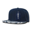 Wholesale Bulk Zebra/Tiger 2-Tone Snapback Flat Bill Hats - Decky 1062 - Navy