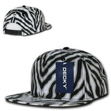 Wholesale Bulk Zebra/Tiger Snapback Flat Bill Hats - Decky 1060 - Black
