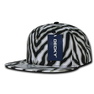 Decky 1060 Zebra/Tiger Snapback Flat Bill Hat - 