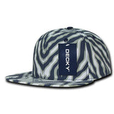 Wholesale Bulk Zebra/Tiger Snapback Flat Bill Hats - Decky 1060 - Navy