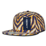 Wholesale Bulk Zebra/Tiger Snapback Flat Bill Hats - Decky 1060 - Purple