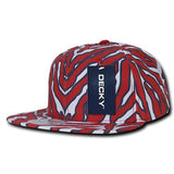Wholesale Bulk Zebra/Tiger Snapback Flat Bill Hats - Decky 1060 - Red