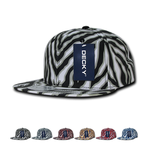 Zebra/Tiger Snapback Flat Bill Hats - Decky 1060 - Picture 1 of 13