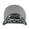 Wholesale Bulk Zebra/Tiger White Front Flat Bill Snapback Hats - Decky 1061 - Black