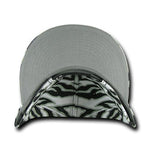Zebra/Tiger White Front Flat Bill Snapback Hats - Decky 1061 - Picture 8 of 13