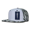 Wholesale Bulk Zebra/Tiger White Front Flat Bill Snapback Hats - Decky 1061 - Navy