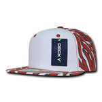 Zebra/Tiger White Front Flat Bill Snapback Hats - Decky 1061 - Picture 12 of 13