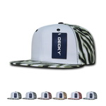 Zebra/Tiger White Front Flat Bill Snapback Hats - Decky 1061 - Picture 1 of 13